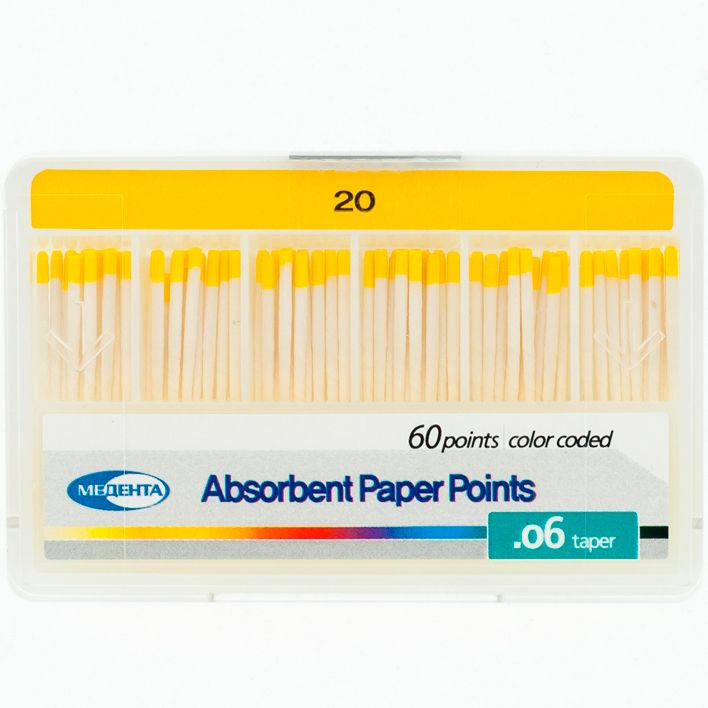 Штифты бумажные конус 06 №20 (60 шт) Meta Biomed