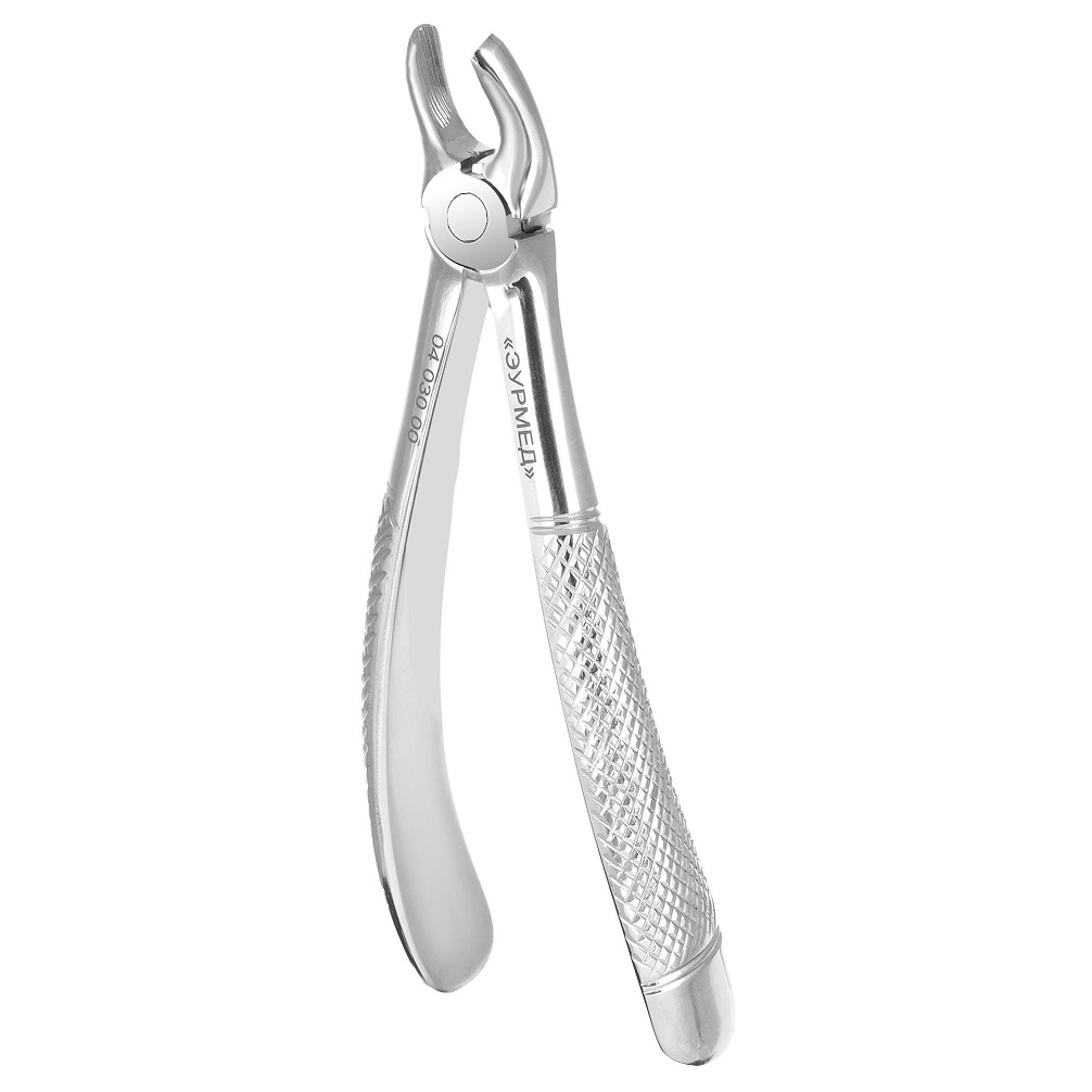 04-030-00 Щипцы для удаления верхних малых резцов изогнутые, 1 шт. ЭУРМЕД