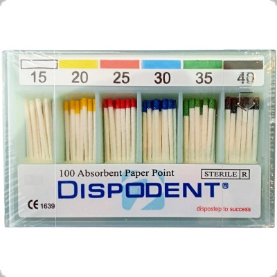 Штифты бумажные 02 №15-40 (200 шт) Dispodent