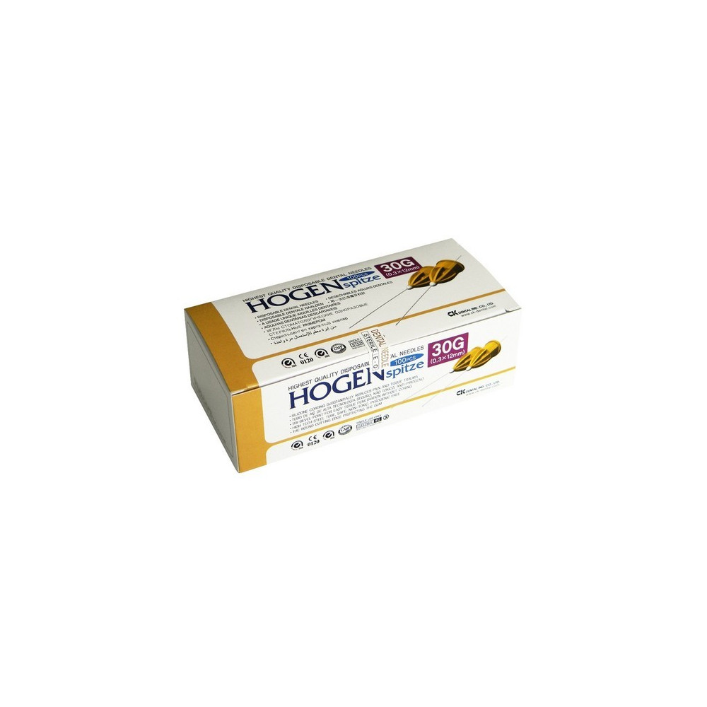 Иглы карпульные 30Gx12mm (0,3 x 12) уп. №100 Hogen Spitze C-K Dental Ind.Co., LTD