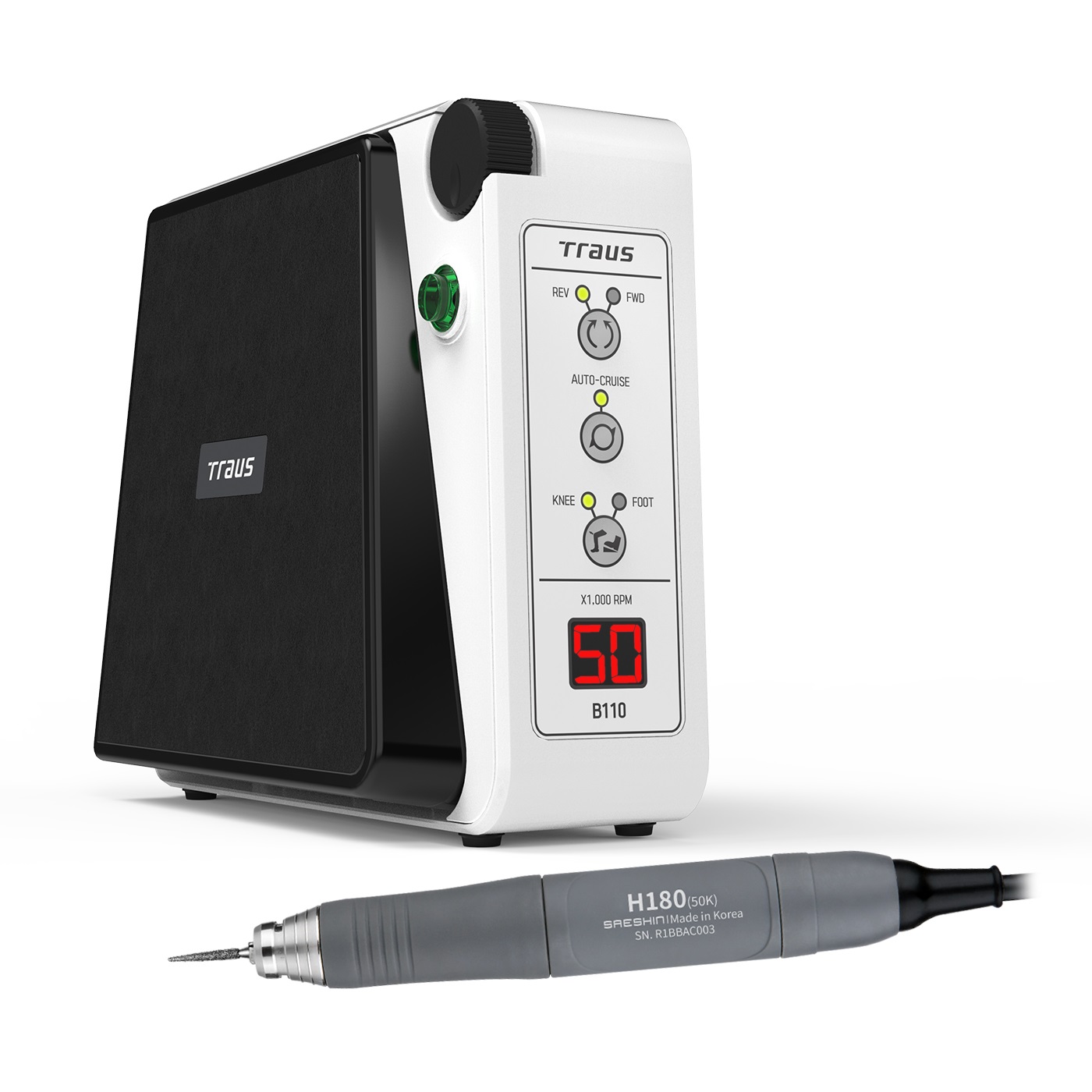 Зуботехнический бесщеточный микромотор B110 с наконечником H180, Saeshin