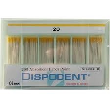 Штифты бумажные 02 №20 (200 шт) Dispodent