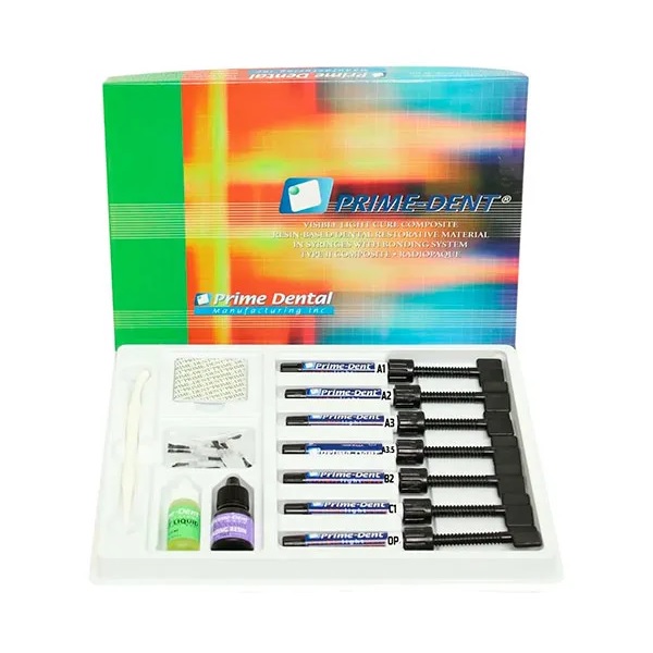 Композит Прайм-Дент / Prime-Dent набор (7 х 4.5 г) (А1, А2, А3, А3.5, В2, С1, Opaquer) Prime Dental