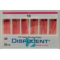 Штифты гуттаперчевые Dispodent 02 №10 (120 шт)