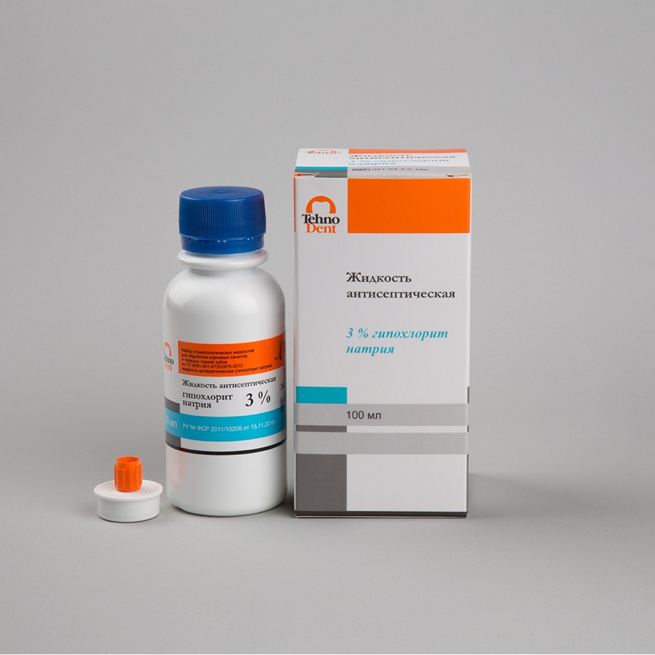 Жидкость антисептическая (гипохлорит натрия 3%) 100 мл ТехноДент 001-03-3.0-100