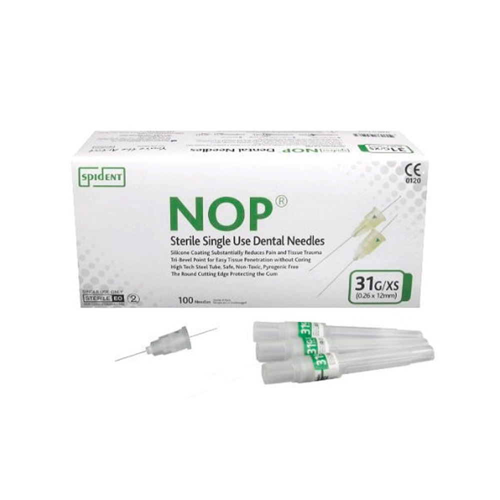 Иглы карпульные инъекционные дентальные / NOP 31G 12 мм (100шт.) Spident