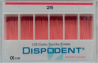 Штифты гуттаперчевые Dispodent 02 №25 (120 шт)