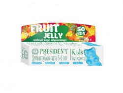Детская зубная паста PRESIDENT Kids 3-6 Fruit Jelly  со вкусом мармелада 50 мл  18028