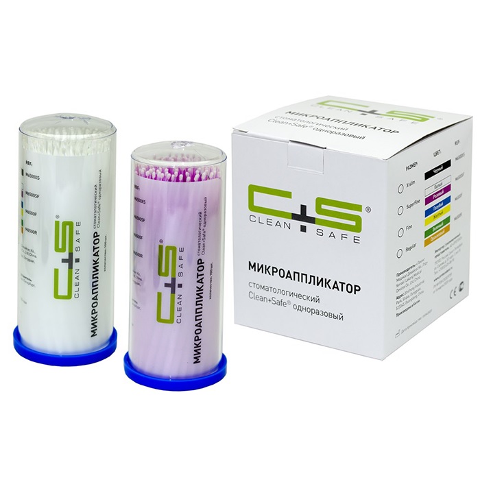 Микроаппликаторы Clean+Safe Super Fine белый и розовый 100 шт. M6500SF CS