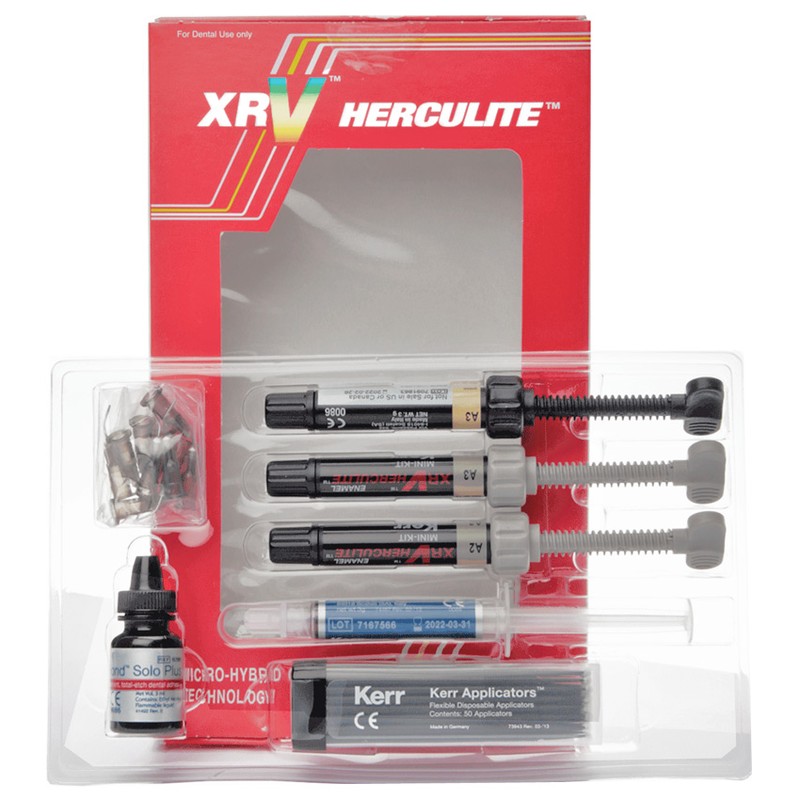 Геркулайт Herculite XRV набор Mini Kit: (3 шпр. 4 гр) эмаль А2, А3, дентин А3; Solo Plus; Gel, 62829