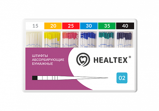 Штифты гуттаперчевые  Healtex конусность 02  размер  80  120шт GST  80/2         