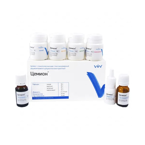 Цемион колор "Калейдоскоп" цемент 4-х цветовой (синий, малиновый, желтый, зеленый), Владмива