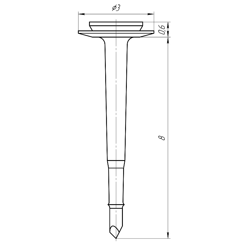 Пин безударный 8 мм PSu-02-80/5 (5 шт. в уп.)