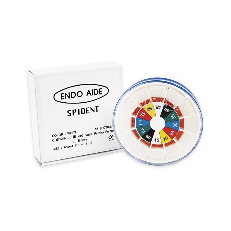 Штифты гуттаперчевые в органайзере Endo Aid №15-80 (240 шт.) Spident