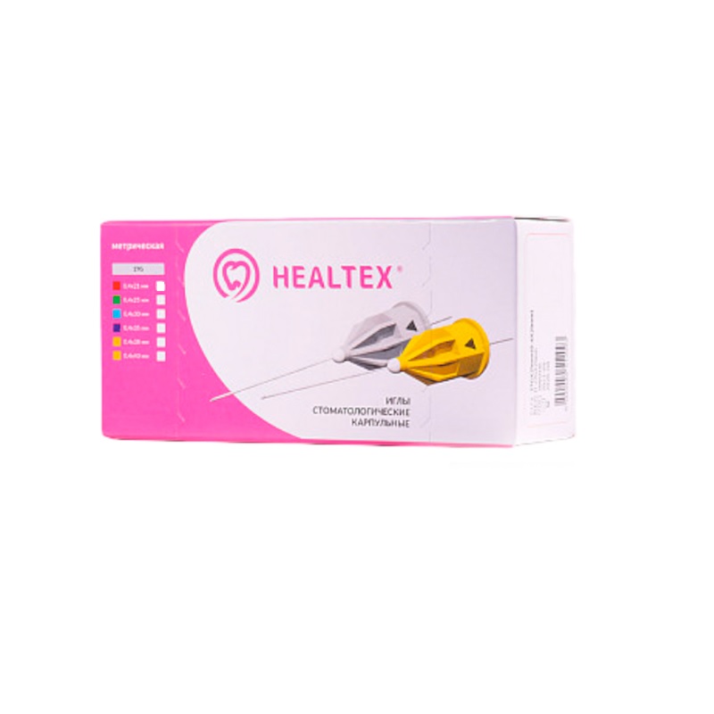 Иглы карпульные инъекционные 27G (0.4 х 35 мм) 100 шт. H-27G35 Healtex