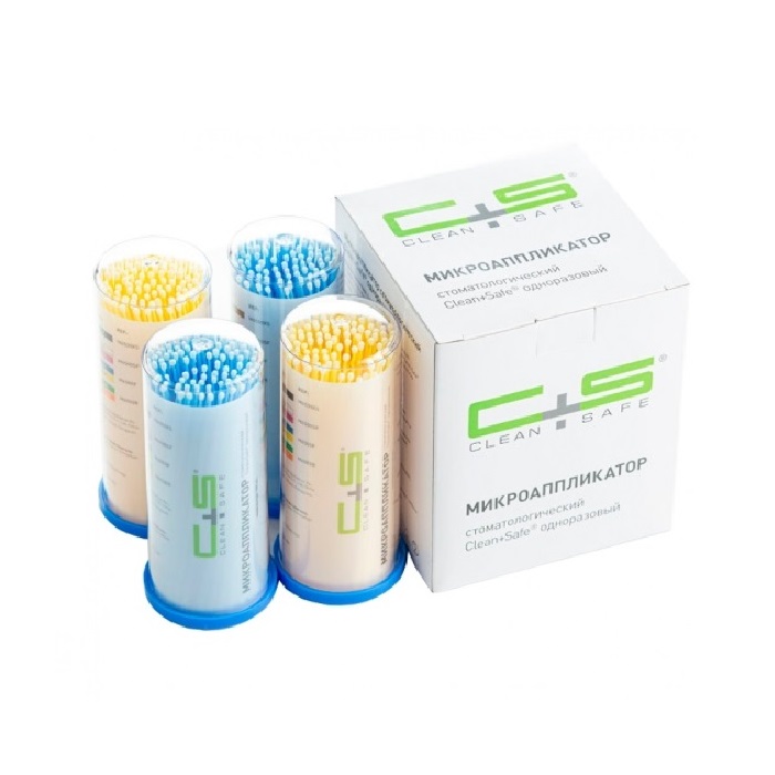 Микроаппликаторы Clean+Safe Fine желтый и голубой 100 шт. M6500F CS
