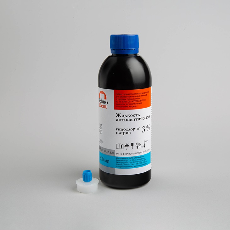 Жидкость антисептическая (гипохлорит натрия 3%) 300 мл ТехноДент 001-03-3.0.300