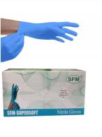 Перчатки нестер. нитрил неопудр. синие/голубые/феол "SFM-SUPERSOFT" (100 пар / 200 шт.) р-р XL 