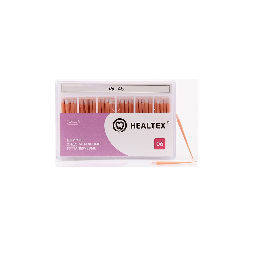 Штифты гуттаперчевые Healtex конусность 06 размер 45 60шт GST 45/6