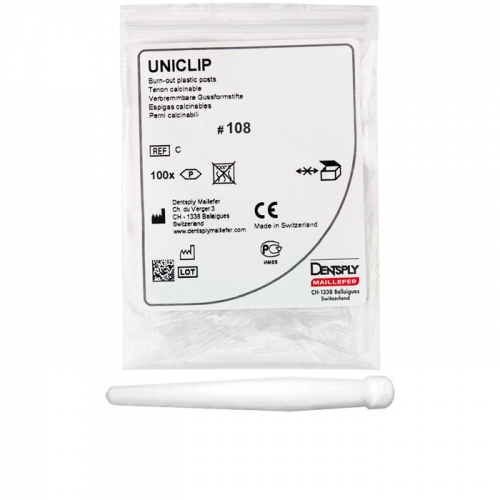 Юниклип/Uniclip 0.8 штифты беззольные пластик белые (100шт) C215U00010800