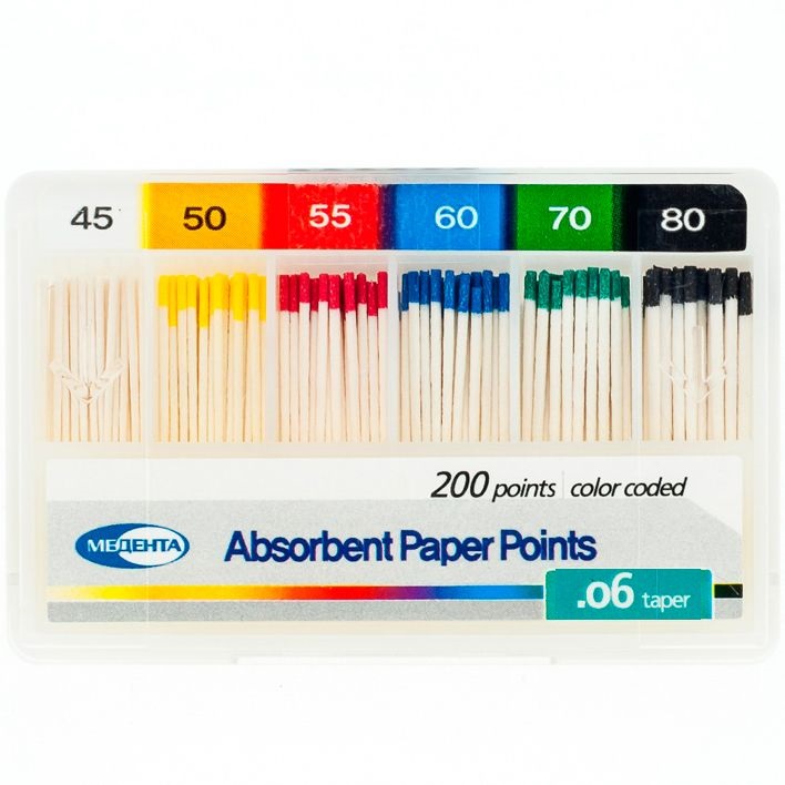 Штифты бумажные конус 06 №45-80 (60 шт) Meta Biomed