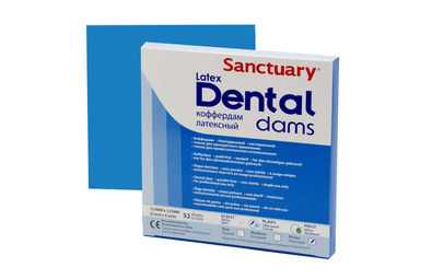Коффердам латексный тонкий, синий, без запаха 152м*152мм/(36шт.уп.) Dental Dams