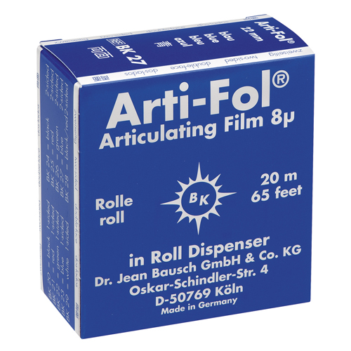 Фольга артикуляционная ВК27 синяя двусторонняя 8 мкм 20м*22 мм Bausch 