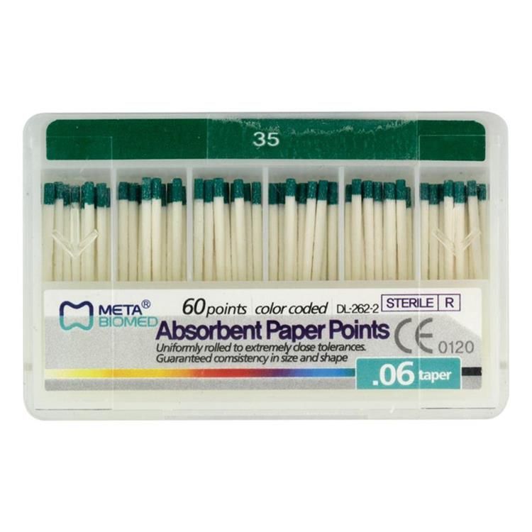 Штифты бумажные конус 06 №35 (60 шт) Meta Biomed