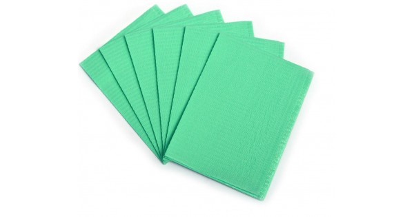Салфетки нагрудные 2 х слойные ПРЕМИУМ ИНТЕНСИВ  "Кристидент" зеленые  500 шт