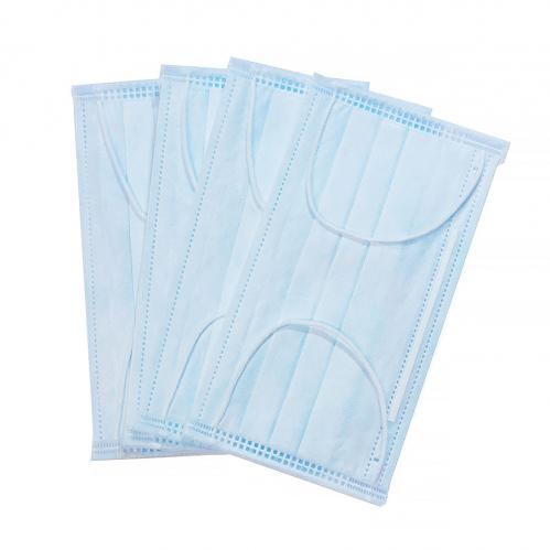 Маска однораз. нестер. 3-слойная голубая "ГЕКСА" (100шт)