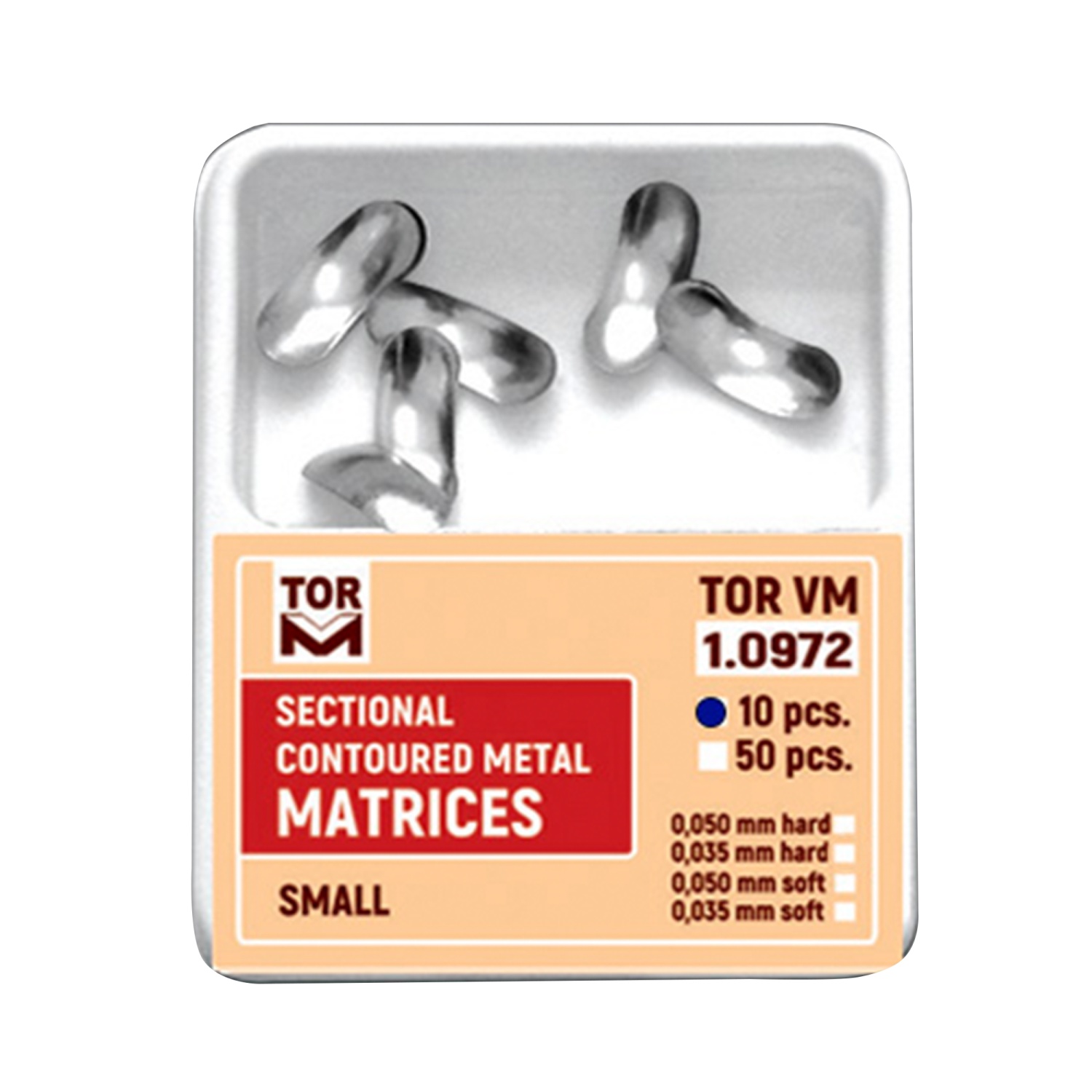 Матрицы 1.0972(м50) контурные секционные металлические малые мягкие 50мкм, 10шт. "ТОР ВМ"