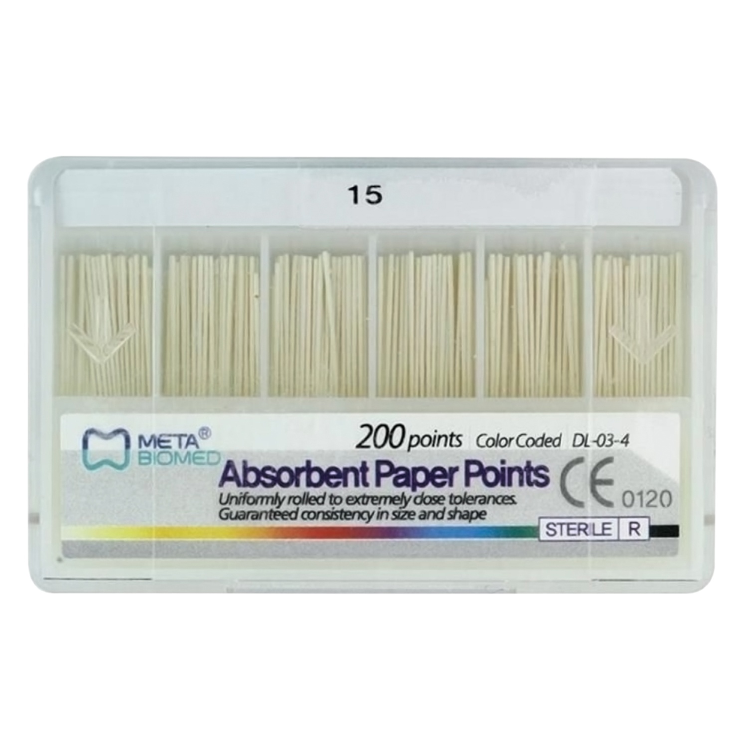 Штифты бумажные 02 №15 (200 шт) Meta Biomed