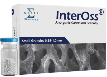 Губчатые гранулы для костной пластики InterOss, флакон, 0,25-1,0 мм, 0,25 г/0,54 куб. IOSG025